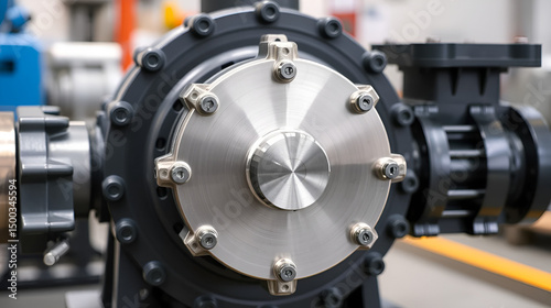 Industrial diaphragm pump with a metallic diaphragm and pistons moving in unison