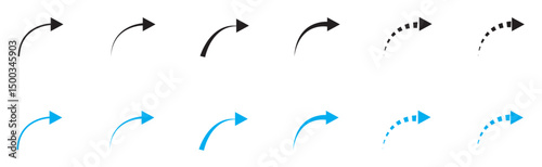 Curved Forward Arrow Icons Undo, Redo, Return