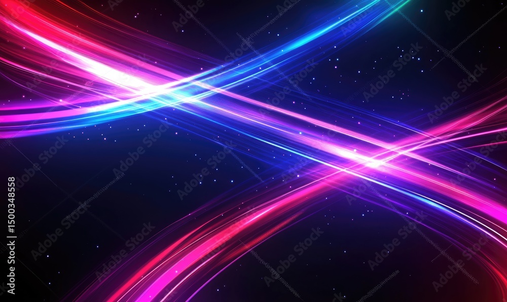 Obraz premium Abstract design with vibrant, intersecting, glowing lines