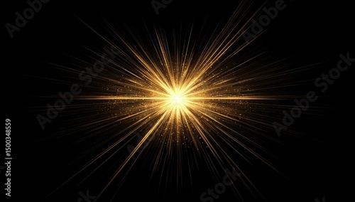 Golden starburst radiating light