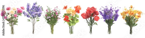 Wallpaper Mural Colorful flower bouquets in various shades Torontodigital.ca