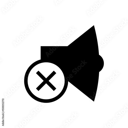 Speaker with a cross mark inside a circle, symbolizing mute or sound off status.