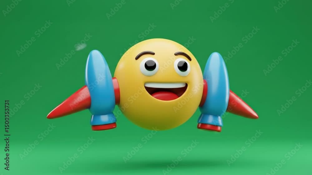 Joyful Emoji Rocket Blast Off!