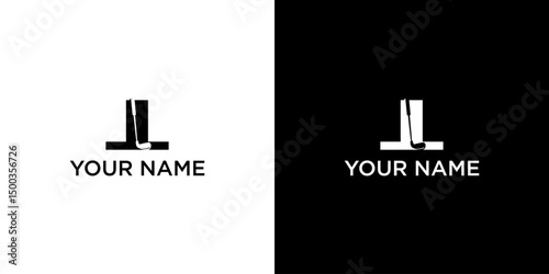 Minimalistic Golf Club Logo in Monochrome Design