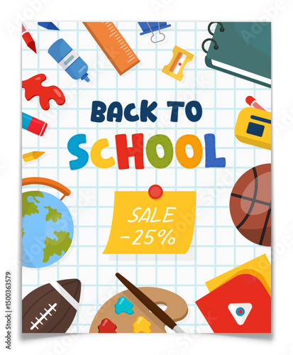Discount Promo Flyer for Back to School Sale.