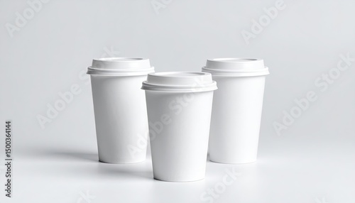 Wallpaper Mural Three Blank Coffee Cups. Torontodigital.ca