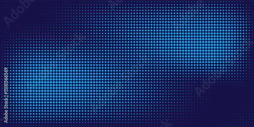 Dots halftone blue color pattern gradient texture with technology digital background. Dots pop art comics with summer background.