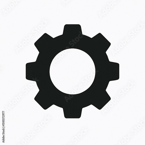 Gear Icon – Minimal Black Settings Symbol
