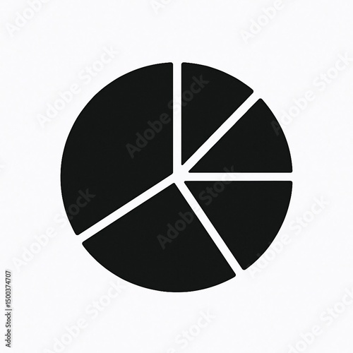Flat Pie Chart Icon – Minimal Business Analytics Symbol