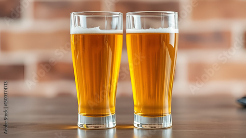 Two empty beer pint glasses