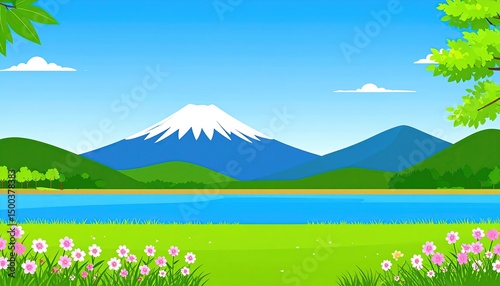 Majestic Mountain Lake Landscape.