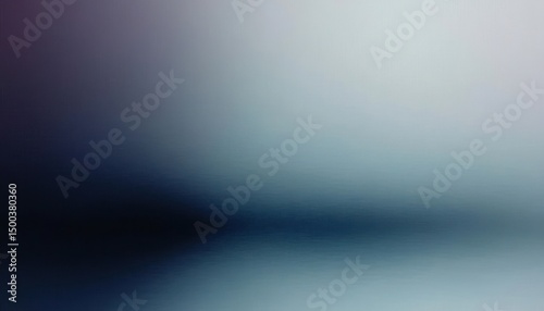 Blurred gradient background with smooth transition from dark blue to light gray creating a calm and minimalistic atmosphere