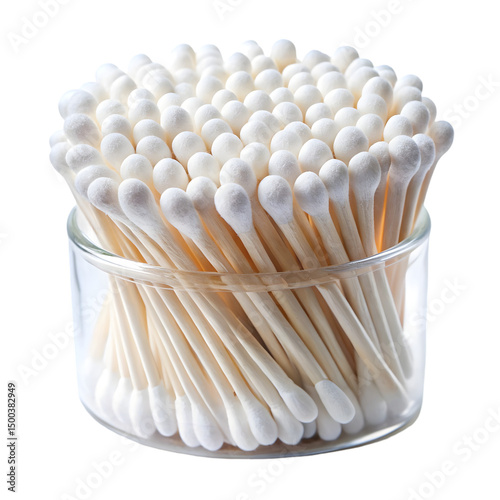 Soft cotton swabs bundle isolated on white background
