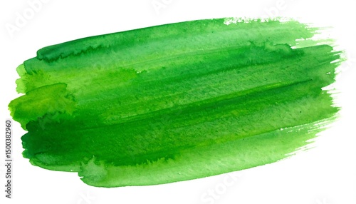 Green watercolor brush stroke texture.