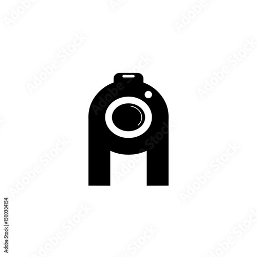 Abstract initials monogram A camera  logo design, icon for business, template, simple, elegant