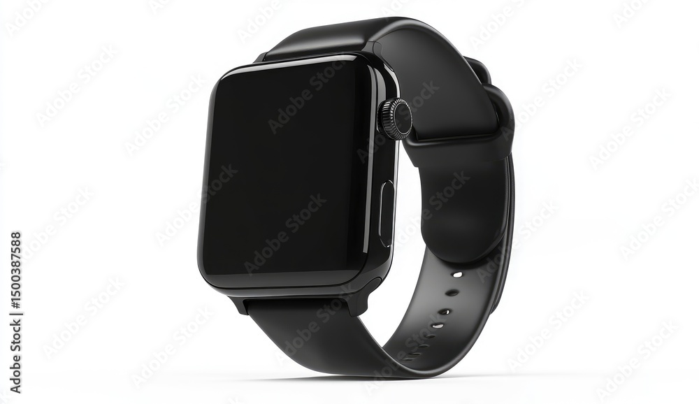 custom made wallpaper toronto digitalBlack smart watch, side view, isolated on white