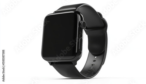 Wallpaper Mural Black smart watch, side view, isolated on white Torontodigital.ca