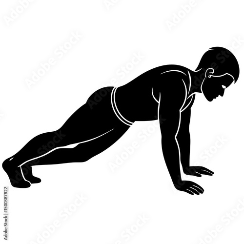 Push-Up Vector Design  Printable Gym & Workout Clipart for Digital Downloads