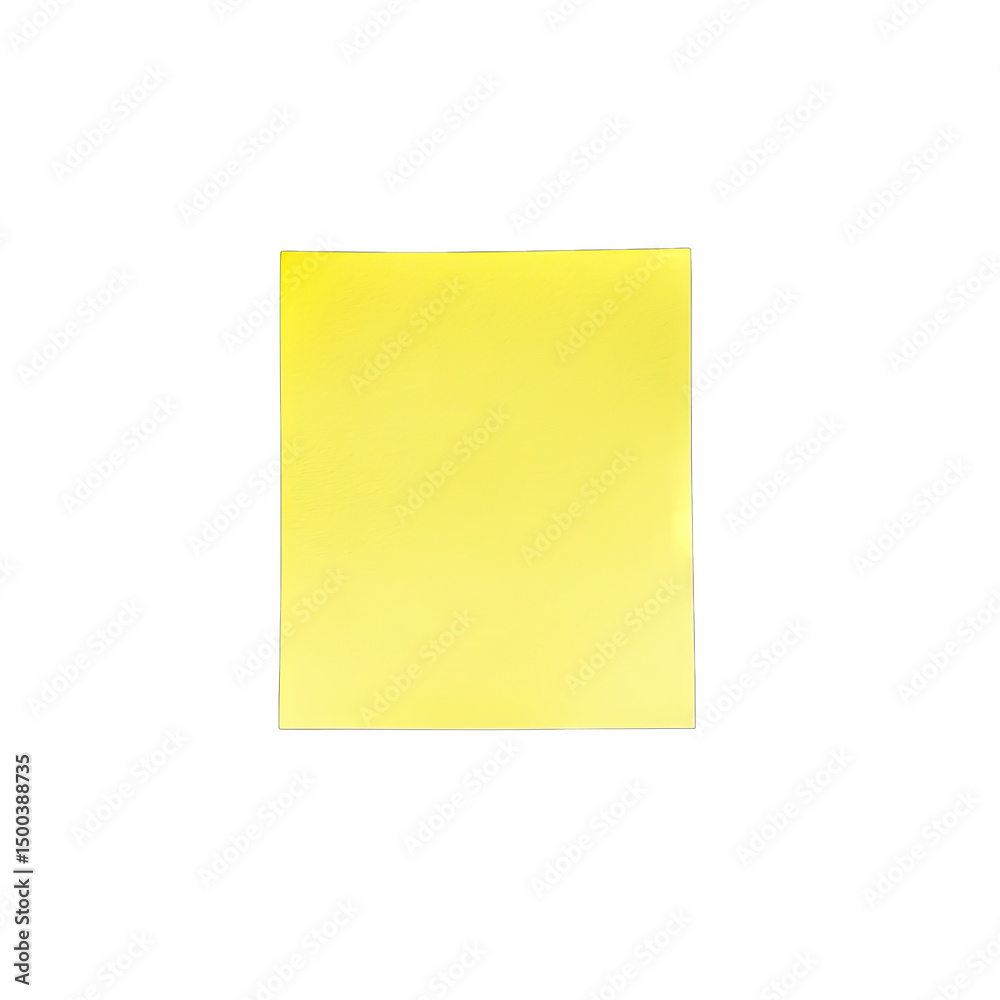 A Single Yellow Sticky Note Isolated On A Transparent Background A Single Yellow Sticky Note Isolated On A Transparent Background
