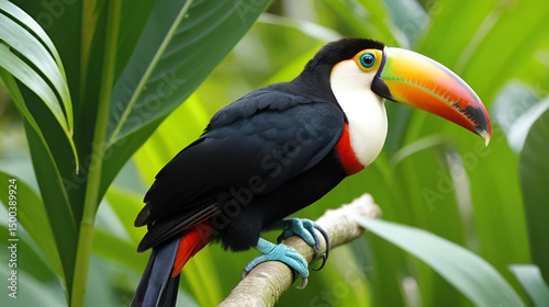tucan, exotica ave del tropico, esta ubicada en Colombia