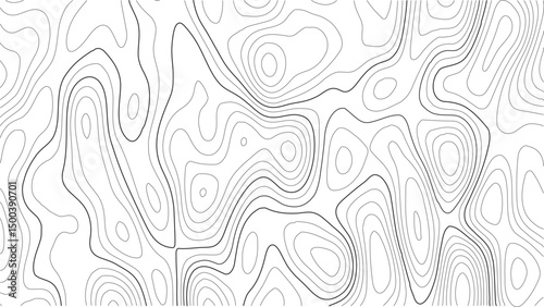 Geographic Topographic Background. Abstract Contour Lines and Terrain Grid Vector Illustration. Landscape Contour Map Background. Abstract Topographic Lines and Vector Terrain Texture.