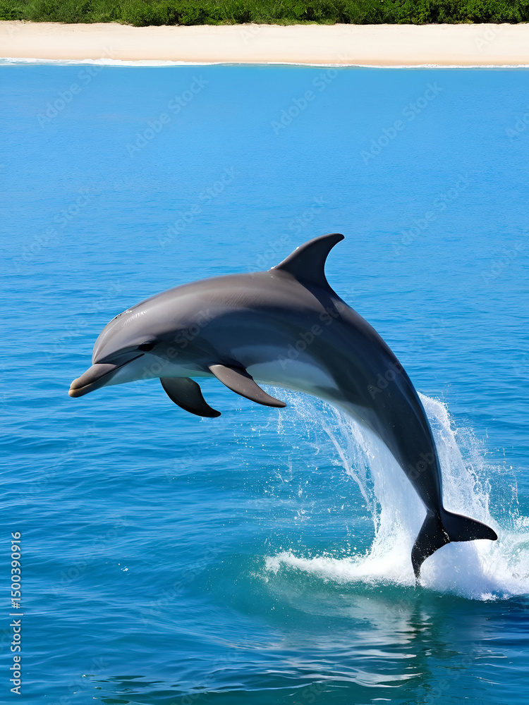 Fototapeta premium dolphin jumping out of water