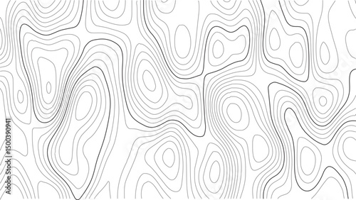 Geographic Topographic Background. Abstract Contour Lines and Terrain Grid Vector Illustration. Landscape Contour Map Background. Abstract Topographic Lines and Vector Terrain Texture.