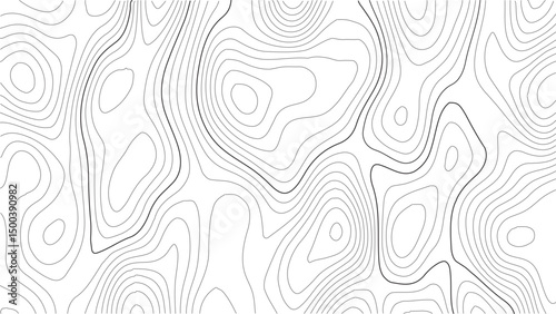 Topographic Contour Lines. Vector Terrain Background with Landscape Texture and Elevation Grid. Topographic Map Vector. Abstract Contour Lines and Geographic Terrain Texture Background.