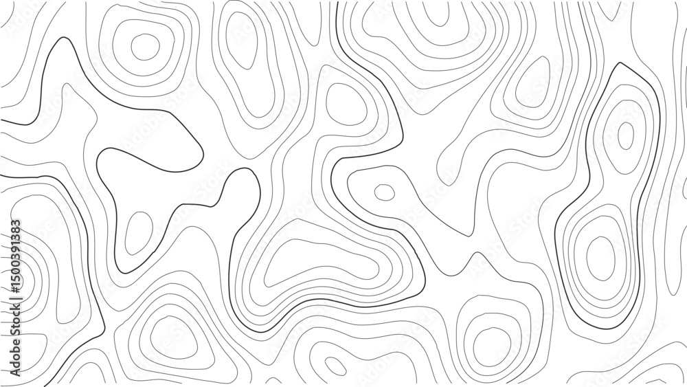Fototapeta premium Vector Topographic Map Background with Contour Lines and Terrain Grid. Abstract Landscape Illustration. Abstract Topographic Lines. Elevation Contour Map and Terrain Grid Texture Vector Design. 