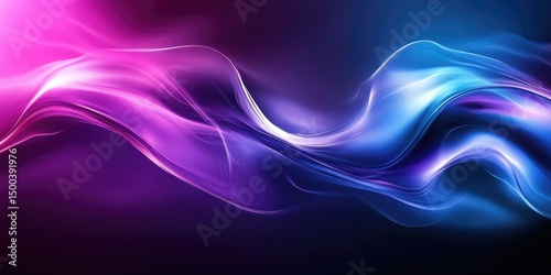 Abstract flowing curves of vibrant purple and blue