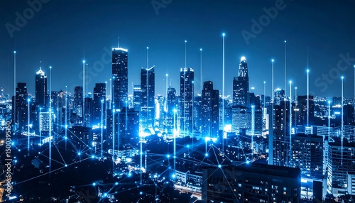 Smart city with night network.