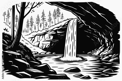 Surreal Abstract Waterfall Design