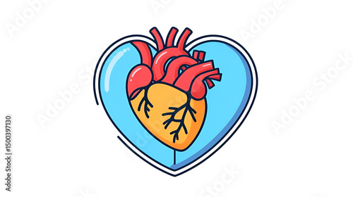 dilated cardiomyopathy cardiology disease color icon vector illustration