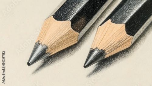 Sharpened Pencils on Sketchbook.