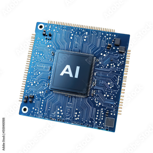 A Close-up Of A Circuit Board With A Central Processing Unit (Cpu) Labeled Ai Indicating Artificial Intelligence
