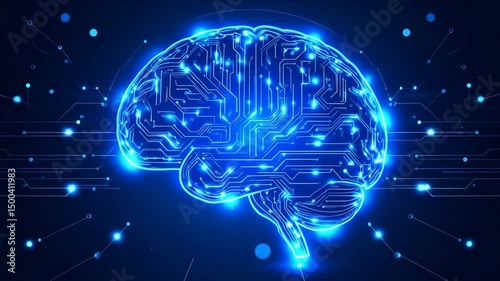 Wallpaper Mural Artificial Intelligence Brain Circuit Board Concept Animation Technology Backdrop Torontodigital.ca