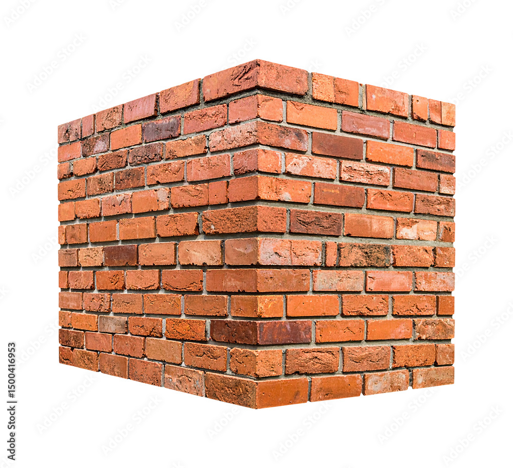 Fototapeta premium brick wall isolated on transparent background