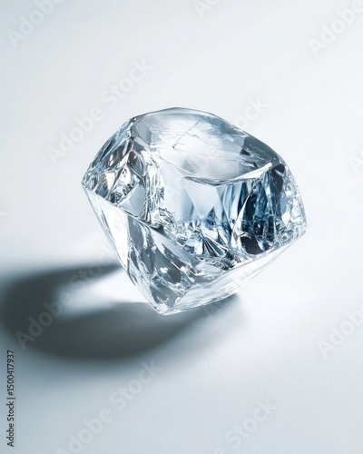 Clear diamond on light background