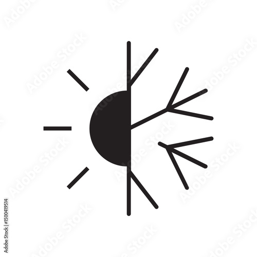 snow with sun glyph