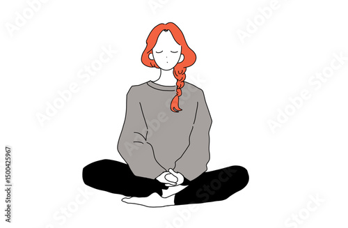 瞑想する女性