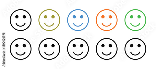 Collection of Diverse Smiley Faces Colorful and Classic Designs for Positive Vibes