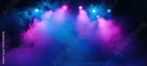 Stage Lighting with Purple and Blue Haze