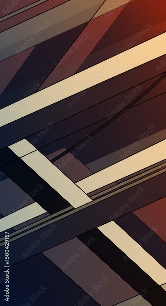 Fototapeta premium Abstract Geometric Illustration With Intersecting Lines and Colorful Background