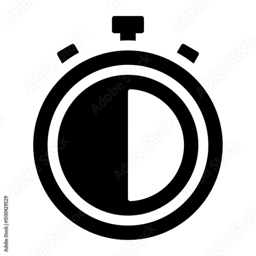 Fotografija half time stopwatch vector icon