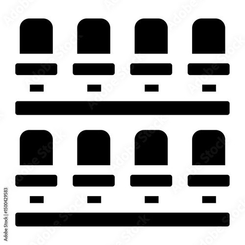 stadium bench seat vector icon