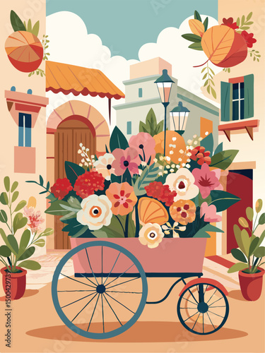 bicycle with flowers