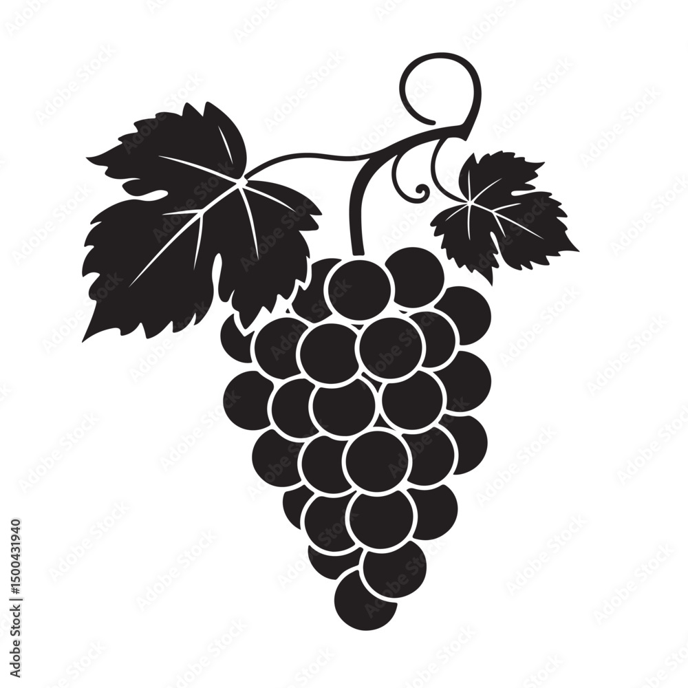 Obraz premium Grape silhouette vector image