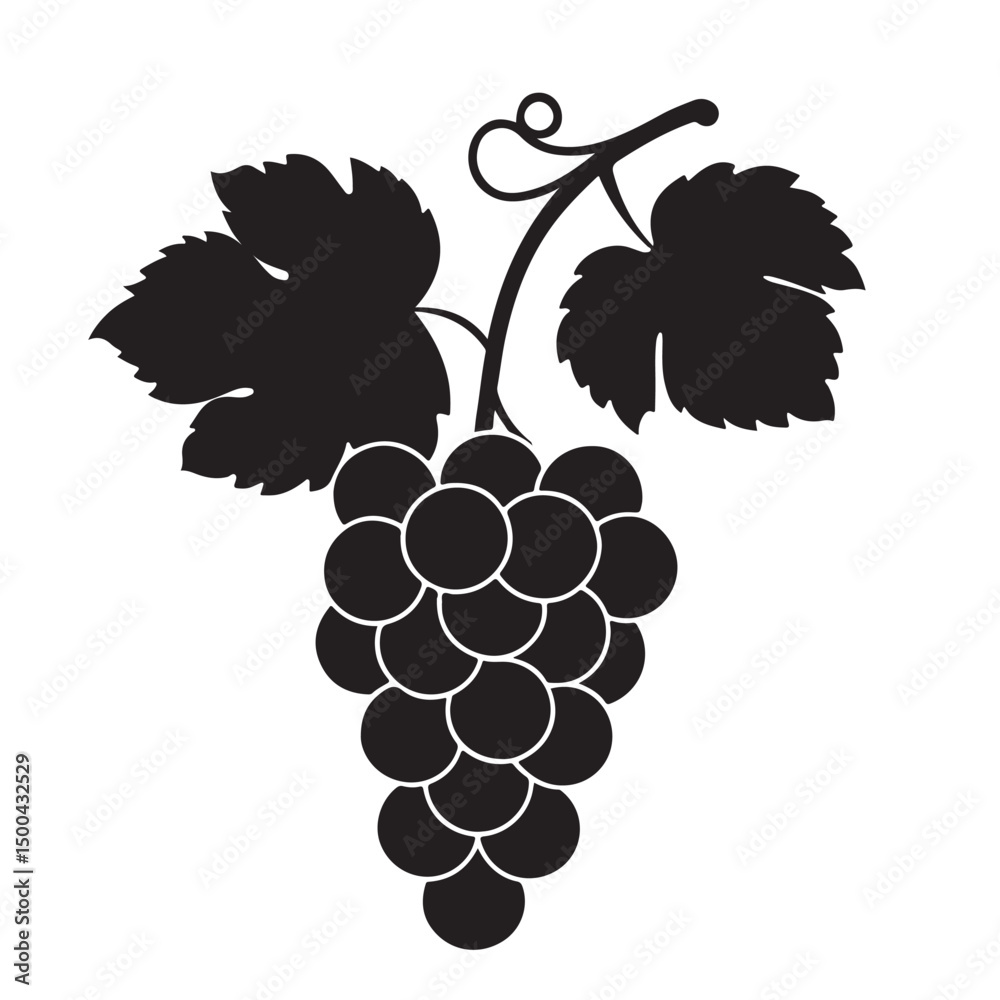 Obraz premium Grape silhouette vector image