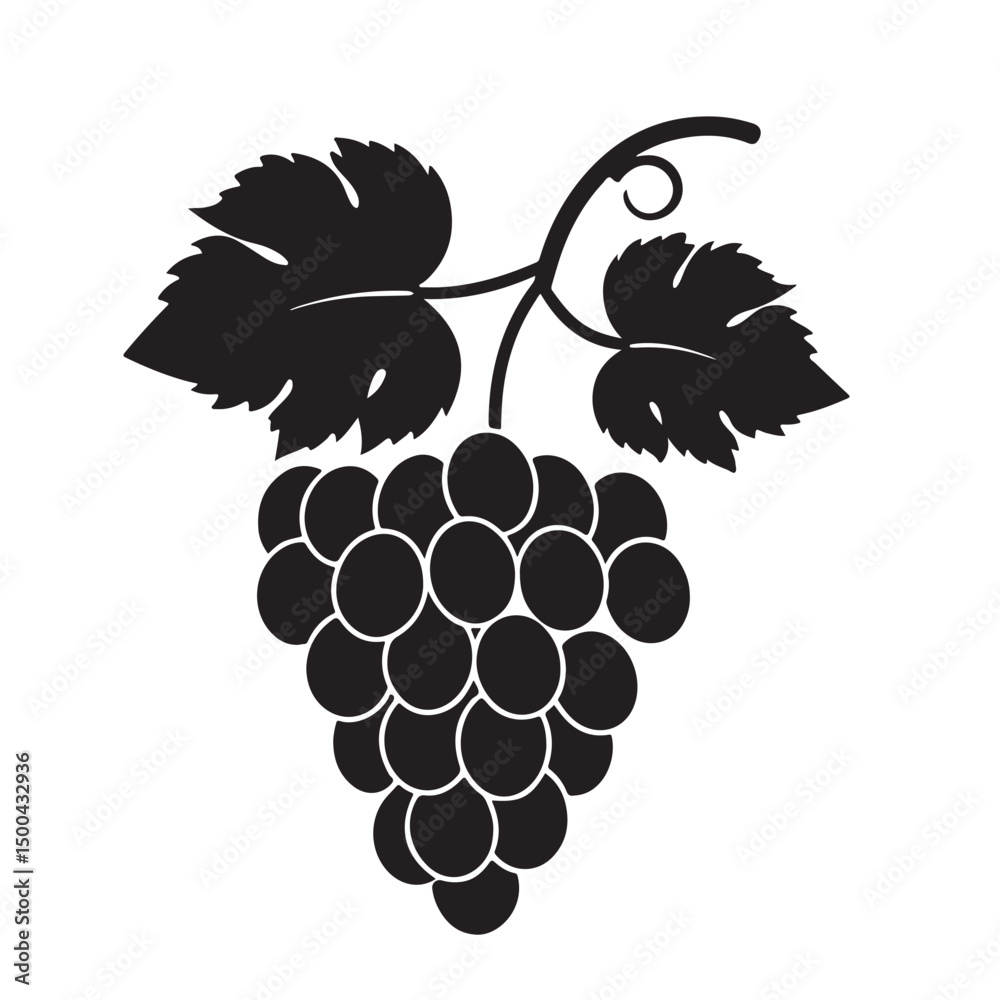 Obraz premium Grape silhouette vector image