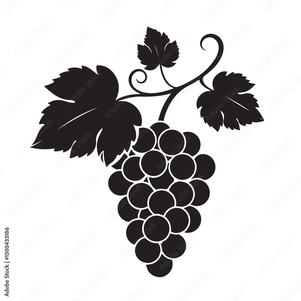 Obraz premium Grape silhouette vector image